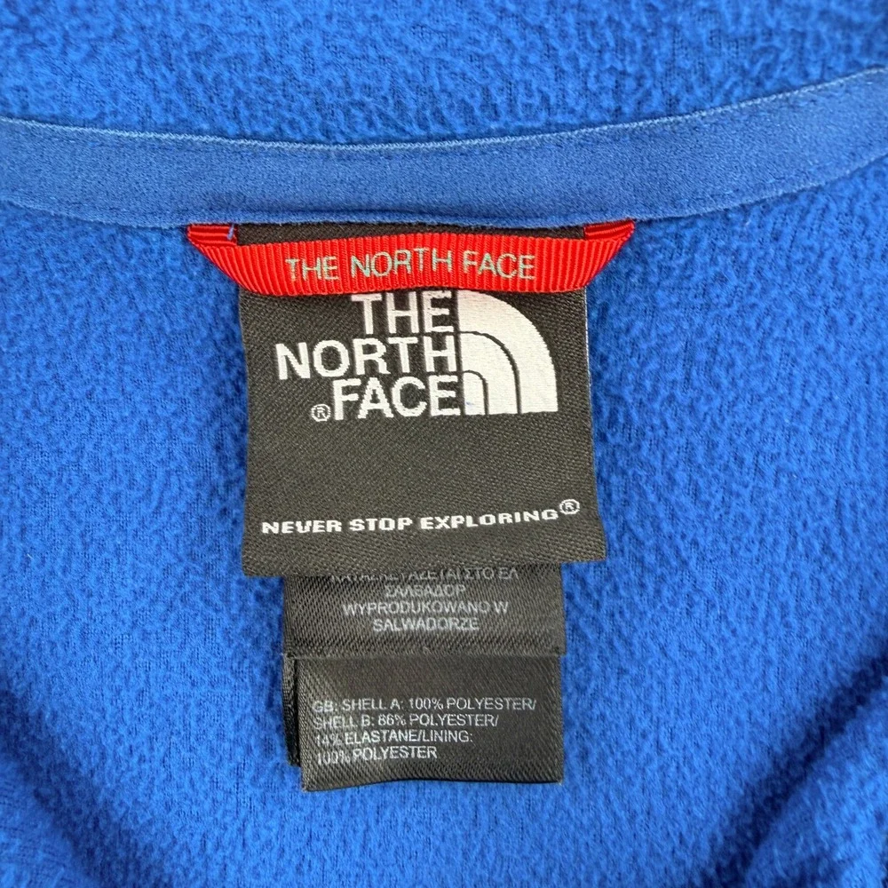 The North Face Mens FlashDry Quarter Zip Fleece Pullover Blue Grey Size Medium